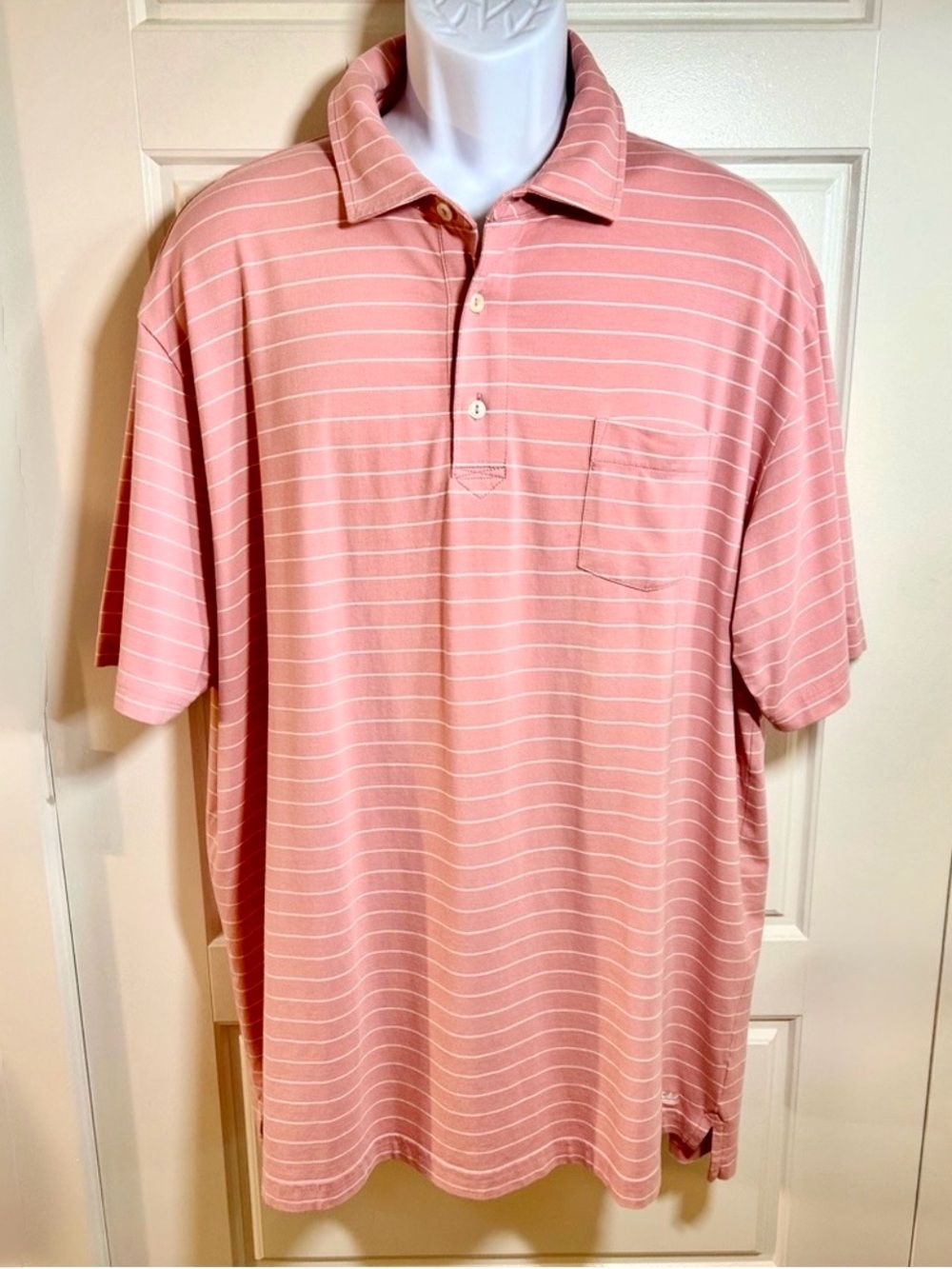 PETER MILLAR Mountainside Collection Stripe Performance Stretch Polo Pocket ~XL
